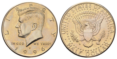 США 1/2 доллара 1996 P KM A202b медь плакированная медно-никелем UNC 115-712