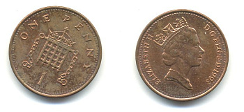 Великобритания 1 пенни 1993 Елизавета II (1952-2022) KM 935a, Spink 4391 (B4) сталь плакированная медью 59-1844