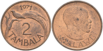 Малави 2 тамбалы 1971 KM 8 бронза 4141-716