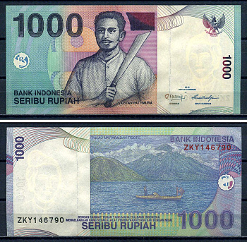 Индонезия 1000 рупий 2013 Pick 141 m бумага 8595-12-2-1