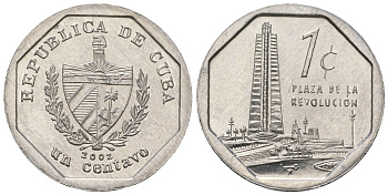 Куба 1 сентаво 2002 башня мемориала Хосе Марти KM 733 алюминий  UNC  4528-1013