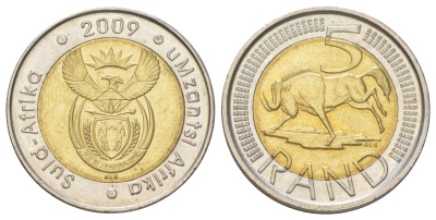 ЮАР 5 рандов 2009 KM 470 биметалл UNC 4626-856