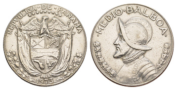 Панама 1/2 бальбоа (50 сентесимо) 1973 KM 12b медь плакированная медно-никелем 4634-1043