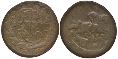 РОССИЯ ДЕНЬГА 1766 ЕМ Биткин 720 медь 117-1021