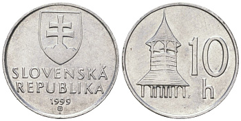 Словакия 10 геллеров 1999 MK KM 17 алюминий UNC 4164-464