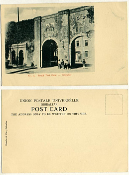 ГИБРАЛТАР ОТКРЫТКА, ПОЧТОВАЯ КАРТОЧКА, ЮЖНЫЕ ПОРТОВЫЕ ВОРОТА 153-1-22