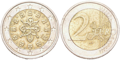 Португалия 2 евро 2002 KM 747 биметалл 4126-1134