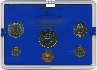 Швеция набор монетного двора из 6 монет 1979 в пластике Карл XVI Густав (1973- ) KM MS11 UNC 4-3-6-93