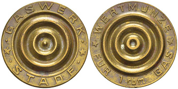 НИДЕРЛАНДЫ ЖЕТОН ND НА 1 КУБОМЕТР ГАЗА латунь 210-1041