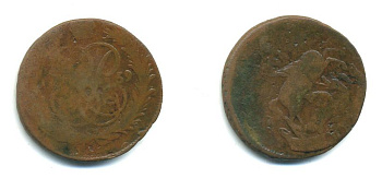 РОССИЯ 1 КОПЕЙКА 1759 медь 61-624