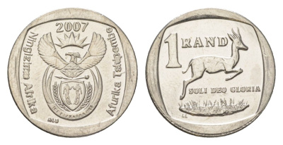 ЮАР 1 ранд 2007 KM 344 медь плакированная никелем 4627-464