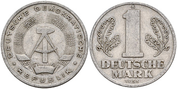 ГДР 1 марка 1956 A KM 13 алюминий 117-621