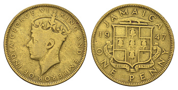 Ямайка 1 пенни 1947 KM 32 никель латунь 4678-846