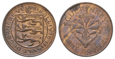 Гернси 8 даблов (дублей) 1959 KM 16 бронза aUNC 4565-635