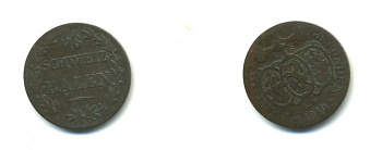 ШВЕЙЦАРИЯ КАНТОН ГРАУБУНДЕН 1/6 БАТЦЕНА 1842 A.B. KM 16 серебро 54-639