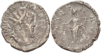 Римская Империя (императоры в Галлии) антониниан 260 - 269 Постум. IMP C POSTVMVS P F AVG / MONETA AVG, Монета с весами и рогом Изобилия, Колония Агриппины, Good Very fine RIC 315 биллон 1073-12-92