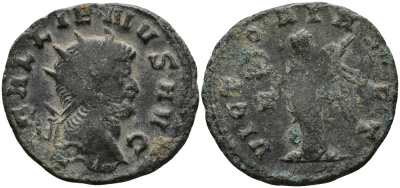 Римская Империя антониниан 260 - 268 Галлиен VICTORIA AET Рим Very fine RIC 297 бронза 1073-6-115