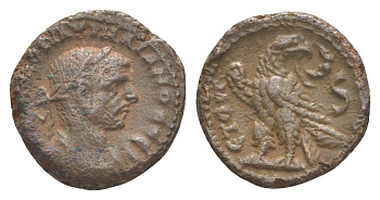 Римская Империя, Провинция Египет тетрадрахма 274-275 Аврелиан, бюст императора/орел, Александрия, (из старой нидерландской коллекции) Dattari 5477, RPC online ID 75740 биллон 1100-9-72