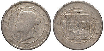 Ямайка 1 пенни 1869 Виктория KM 17 медно-никель 4117-526