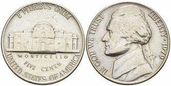 США 5 ЦЕНТОВ 1979 ДЖЕФФЕРСОН KM А192 медно-никель 4546-1151