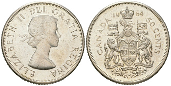Канада 50 центов 1964 KM 56 серебро UNC 68-914