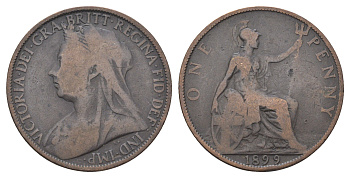Великобритания 1 пенни 1899 Виктория (1837-1901) KM 790, Spink 3961 бронза 4661-431