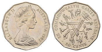 Австралия 50 центов 1982 XII Игры Содружества KM 74 медно-никель UNC 4672-242
