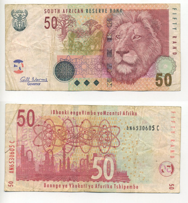 ЮАР 50 РАНДОВ 2005 Pick 130b бумага 6301-33-1