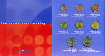 Нидерланды евронабор из 8 монет 2001 в оригинальном буклете    UNC  5-6-1-16