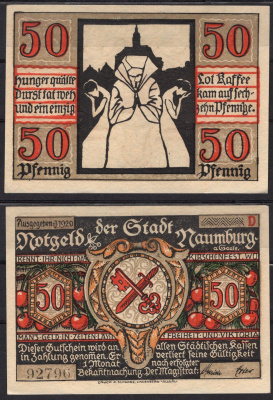 Германия, Наумбург 50 пфеннигов 1920 бумага 7555-42-2-1