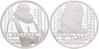 НИДЕРЛАНДЫ МЕДАЛЬ КАРЕЛ ФАБРИЦИУС (1622-1654), ПОРТРЕТ АБРАХАМА ДЕ ПОТТЕРА 1649 ГОД, ДИАМЕТР 30 мм., ВЕС 9,42 гр. медно-никель 1087-2-34