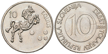 Словения 10 толаров 2000 KM 41 медно-никель aUNC 186-437