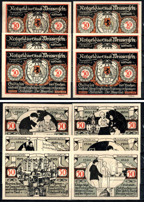 Вайсенфельс (Пруссия, Саксония) набор из 6 нотгельдов 1921 2193-52-3-1