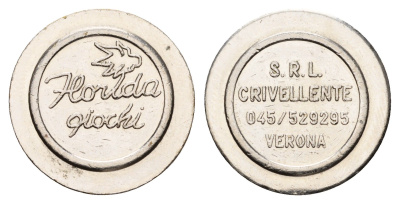 Италия, Верона жетон для равлечений Horlda qiochi диаметр 24 мм, вес 4,8 гр никель 4670-825