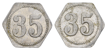 Германия жетон в 35 пфеннигов для приобретения "стакана пива" ND размер 21,5x21,5 мм, вес 0,97 гр алюминий 4638-913