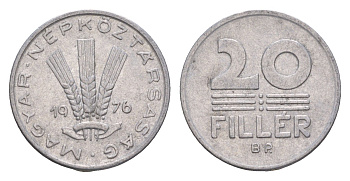 Венгрия 20 филлеров 1976 BP KM 573 алюминий 4658-549
