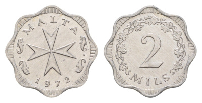 Мальта 2 миля 1972 KM 5 алюминий UNC 4647-927