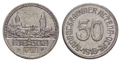 Альтена 50 пфеннигов 1918 Funck 12.2, Men05 320.3, Men18 454.3 железо 4637-1243