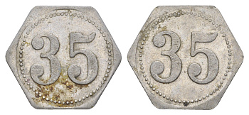 Германия жетон в 35 пфеннигов для приобретения "стакана пива" ND размер 21,5x21,5 мм, вес 0,97 гр алюминий 4638-912