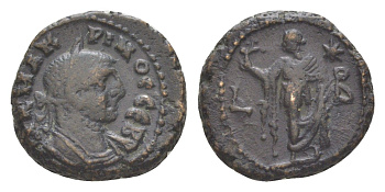 Римская Империя, Провинция Египет тетрадрахма 283-284 Карин, бюст императора/Элпида, олицетворение Надежды, Александрия, (из старой нидерландской коллекции) Dattari 5585 биллон 1100-9-33