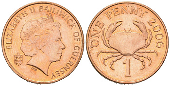 Гернси 1 пенни 2006 KM 89 сталь плакированная медью UNC 192-223