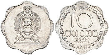 Шри-Ланка 10 центов 1978 KM 140 a алюминий 84-837