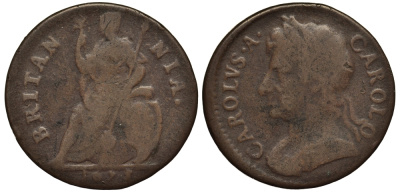 АНГЛИЯ 1 ФАРТИНГ 1673 ЧАРЛЬЗ II Spink 3394 медь 1520-1212