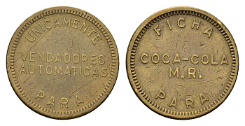 Мексика жетон для торговых автоматов для покупки Coca Cola диаметр 21 мм, вес 4,9 гр латунь 4669-236