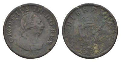 Ирландия 1 фартинг 1806 Георг III (1760-1820) KM 146, Spink 6622 бронза 4664-229