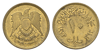 Египет 10 миллим 1973 KM 435 латунь 4674-318