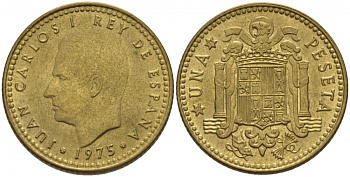 Испания 1 песета 1975 (78) Хуан Карлос I (1975-2014) KM 806 алюминиевая бронза 3457-721