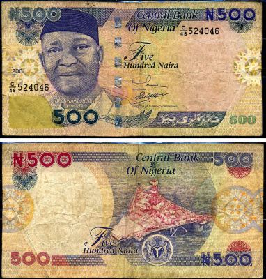 Нигерия 500 найра 2001 Pick 30 a бумага 8588-34-2-1