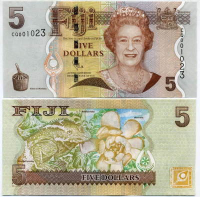 Фиджи 5 долларов 2011 Pick 110 b бумага UNC (пресс) 00-00
