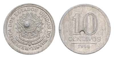 Бразилия 10 сентаво 1956 KM 564 алюминий 4649-818